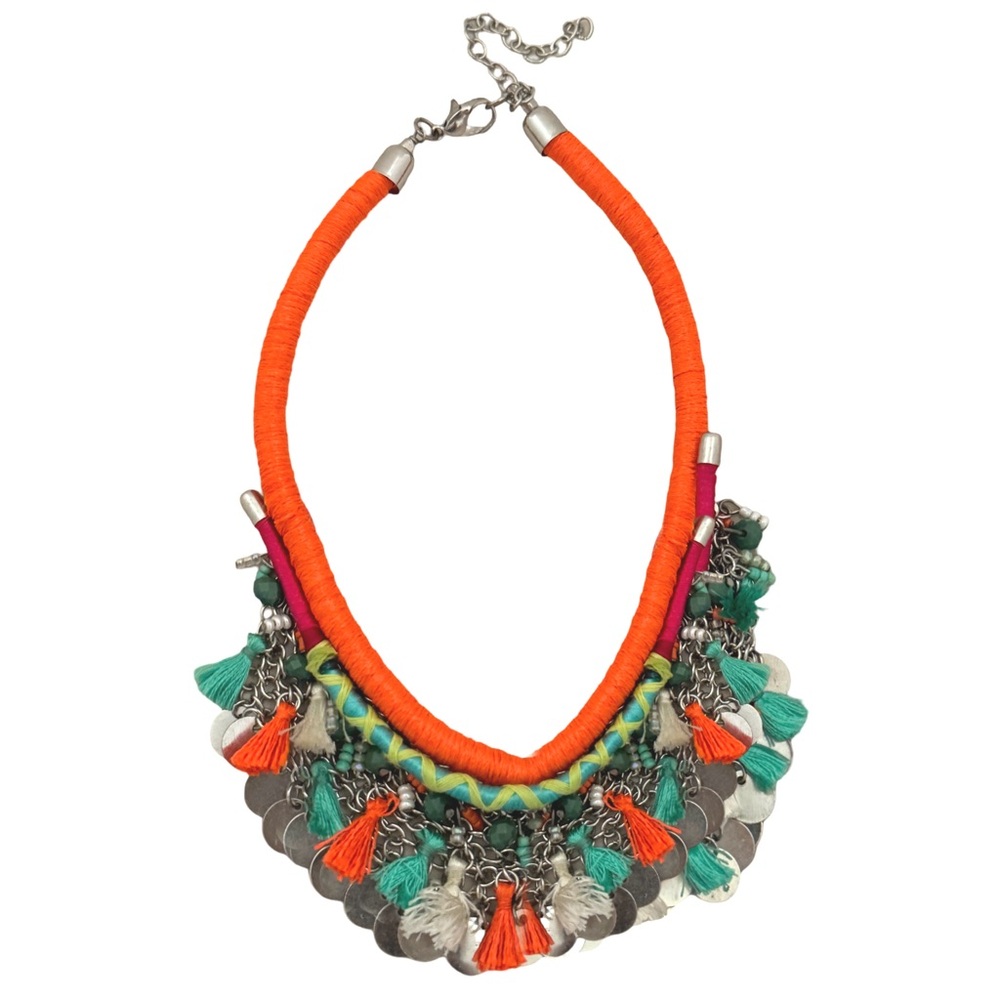 Bohemian Tribal Vintage Charm Aztec Necklace Tassel Collar